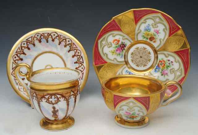 Appraisal: A VIENNA CABINET CUP and saucer together with a Paris