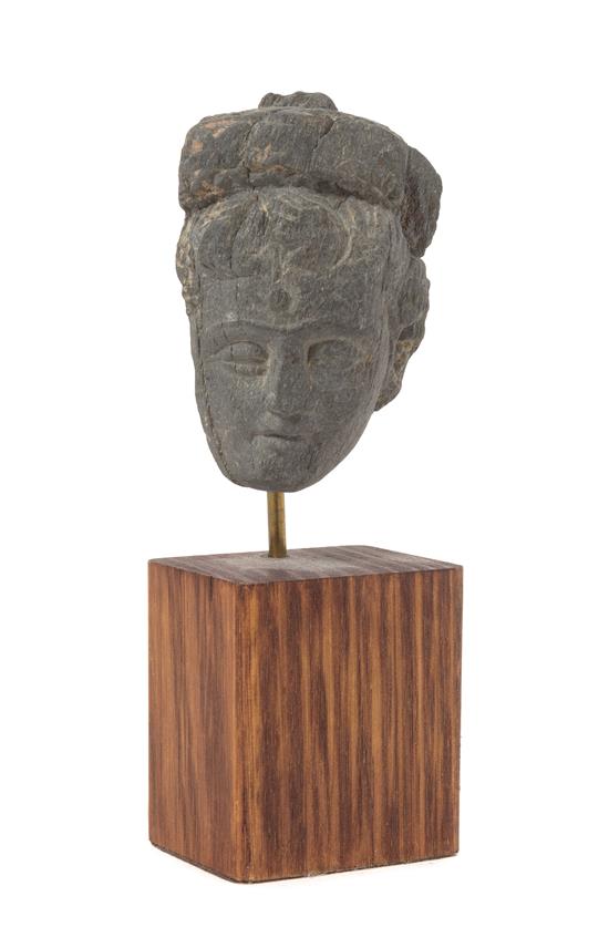 Appraisal: Sale Lot A Gandharan Gray Schist Head of a Male