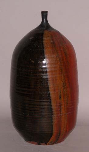 Appraisal: Vase with Small Opening Small glazed round form Ceramic on