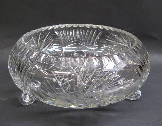 Appraisal: A HEAVY GERMAN CUT CRYSTAL CENTERPIECE BOWL round shape having