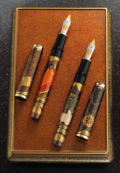 Appraisal: PELIKAN Genji Maki-e Fountain Pen Set by Musyu Based on