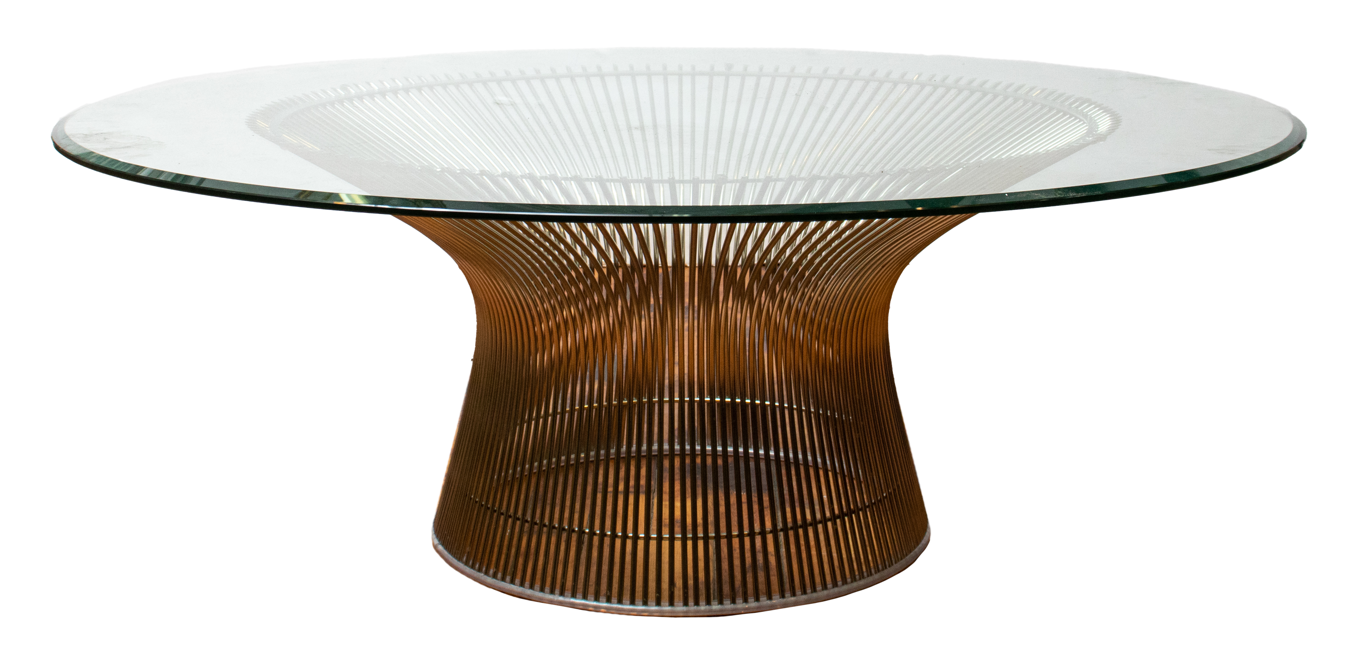 Appraisal: WARREN PLATNER MODERN GLASS METAL COCKTAIL TABLE Warren Platner for