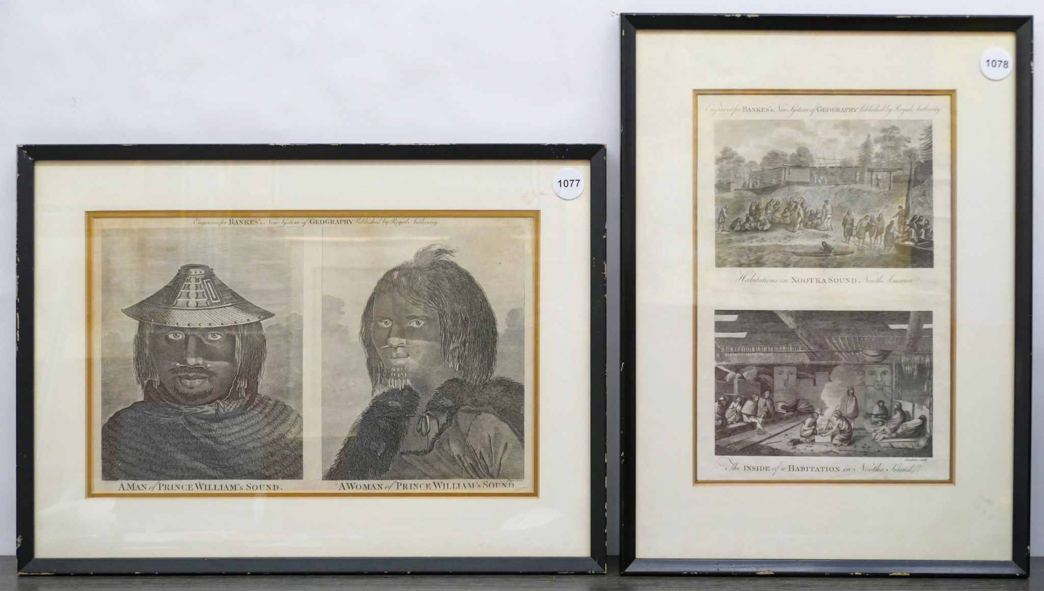 Appraisal: pc Nootka Prince Williams Sound Etchings Framed Largest ''x ''