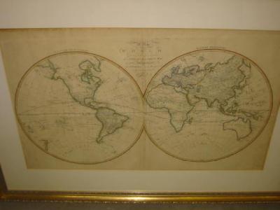 Appraisal: AFTER D'ANVILLE Double Globe Map of the World drawn for