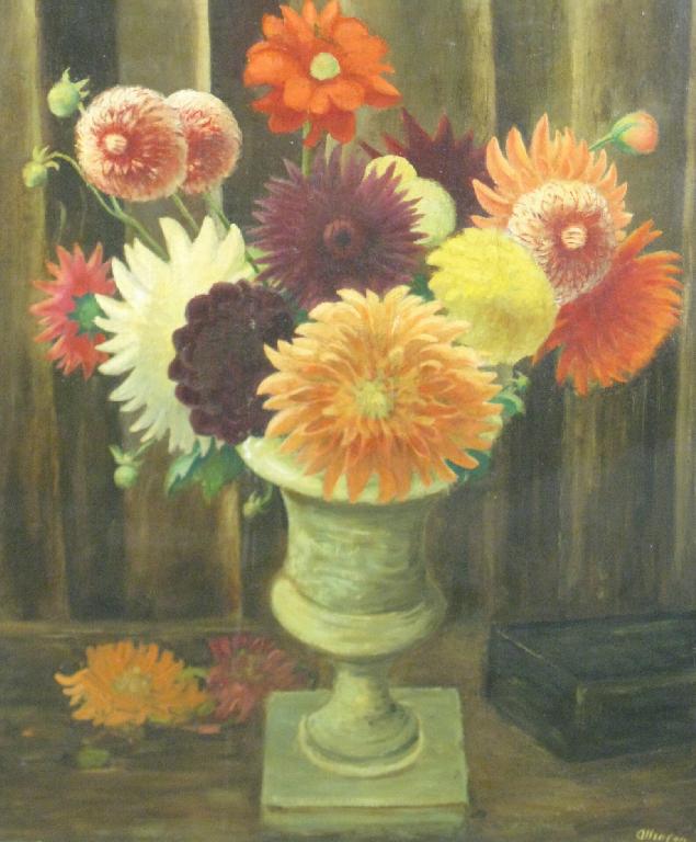 Appraisal: ADRIAN PAUL ALLINSON - Still Life with Dahlias in a