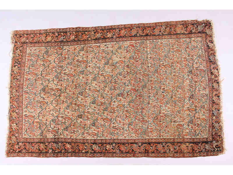 Appraisal: Antique Fereghan Area Rug ca all over salmon boteh design