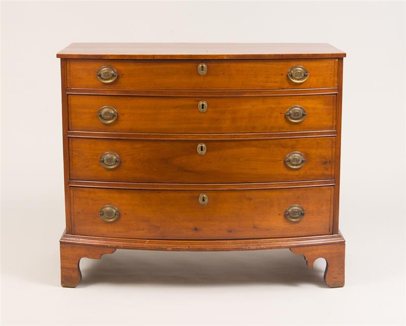 Appraisal: FEDERAL CHERRY DIMINUTIVE BOW-FRONTED CHEST OF DRAWERS CONNECTICUT x x