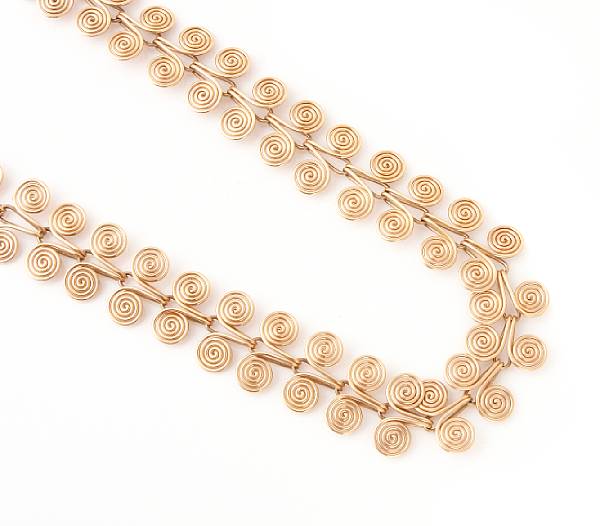 Appraisal: A k gold wire necklace g length in