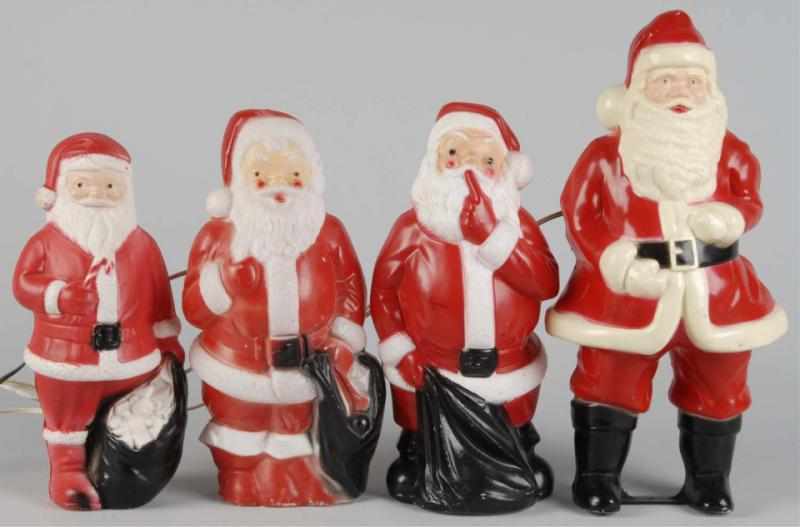 Appraisal: Lot of Plastic Figural Santa Lights Description No major tears