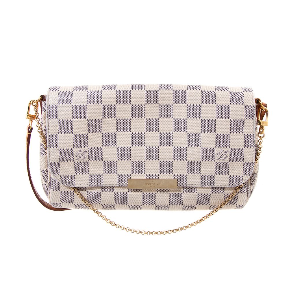 Appraisal: A Louis Vuitton Damier Azur Favorite PM A brown and