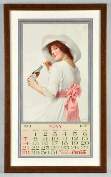 Appraisal: Rare Beautiful Coca-Cola Calendar Nicely framed and matted under plexiglass