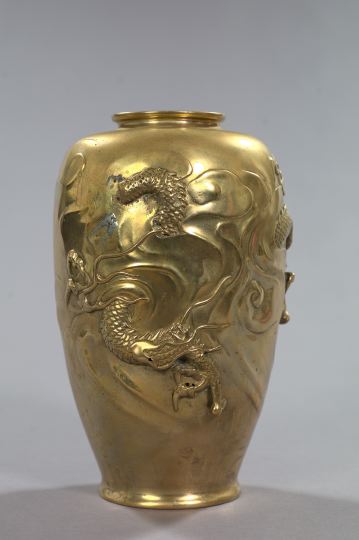 Appraisal: Japanese Meiji Gilded Cast-Brass Vase fourth quarter th century of