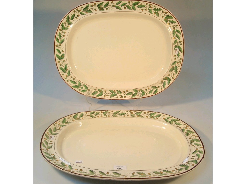 Appraisal: A pair of thC Spode rounded rectangular meat plates with