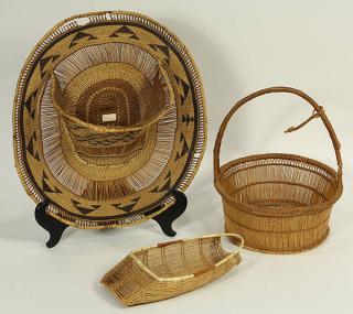 Appraisal: lot of Native American Hupa or Karuk basketry group lot