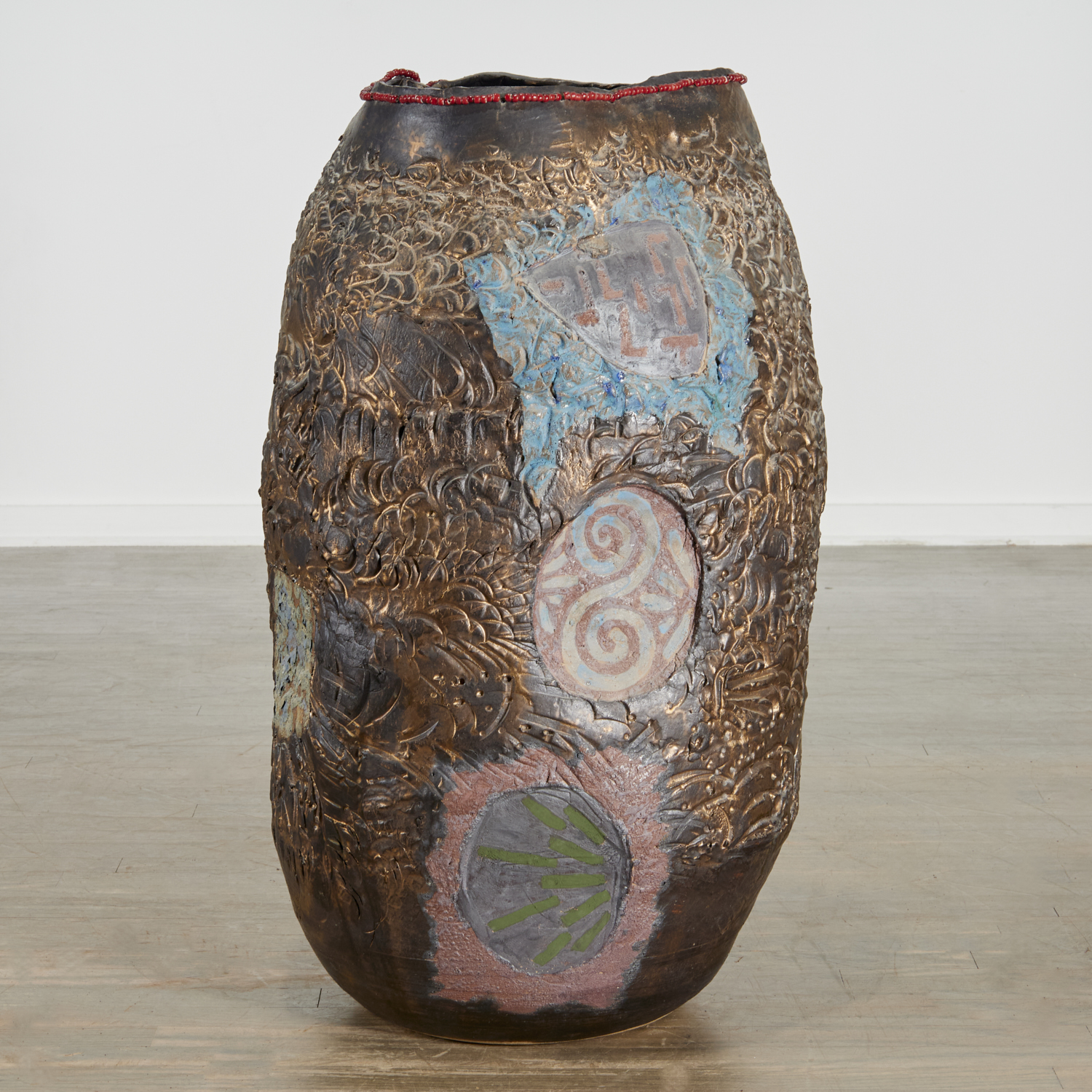 Appraisal: MARY LINDHEIM ATTRIB MASSIVE STUDIO VASE Attributed to Mary Lindheim