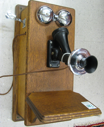 Appraisal: AN OAK WALL TELEPHONE Kellogg Switchboard Supply Co Chicago -L