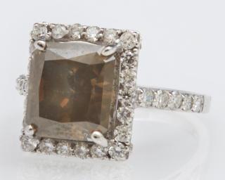 Appraisal: Lady's K White Gold Dinner Ring with a car Lady's