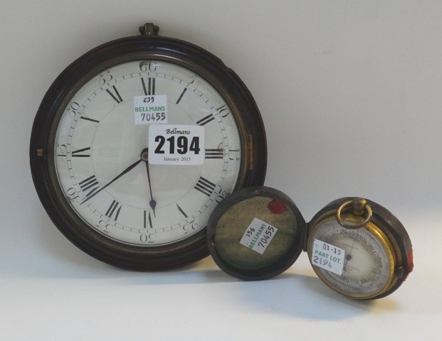 Appraisal: A Sedan clock th century with white enamel dial in