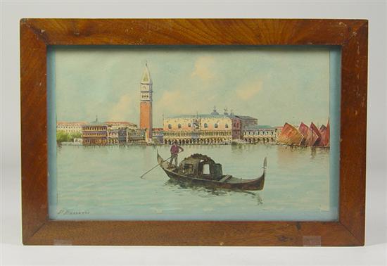 Appraisal: Biondetti Andrea Italian - Watercolor of Venetian waterway showing San