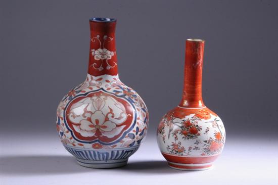 Appraisal: JAPANESE IMARI AND KUTANI PORCELAIN VASES Meiji period Floral decoration