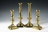 Appraisal: CANDLESTICKS - Two pair of mid th C English brass