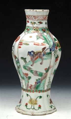 Appraisal: AN CHINESE FAMILLE VERTE VASE probably th century of fluted