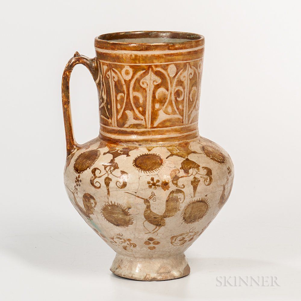 Appraisal: Kashan Lustre Jug Kashan Lustre Jug Persia possibly Seljuk period