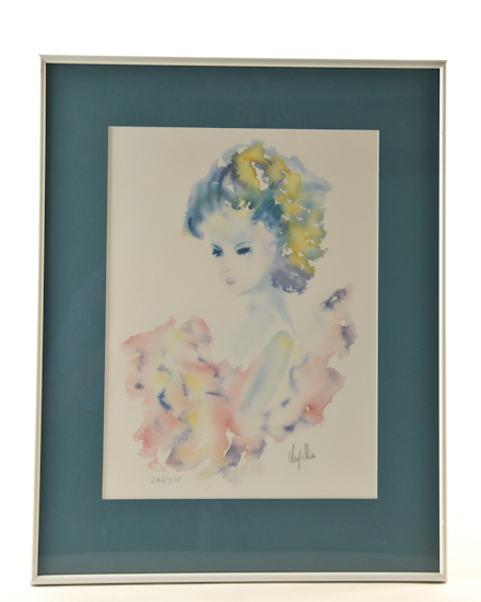 Appraisal: Cecile Chapellier Resignation Lithograph With certificate of authenticity framed signed