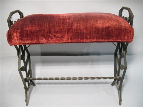 Appraisal: ART DECO PAINTED CAST IRON SMALL BENCH h w in