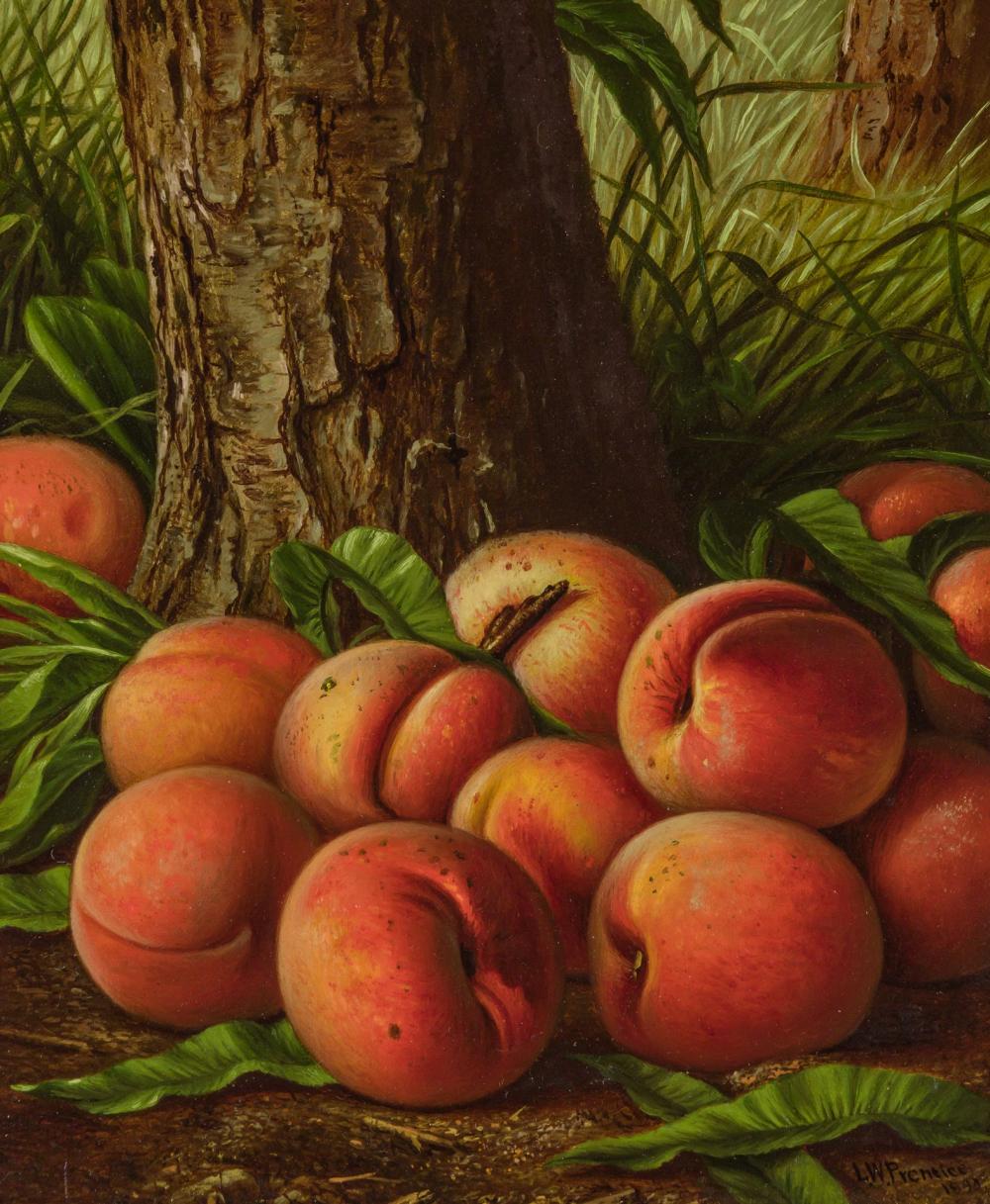 Appraisal: LEVI WELLS PRENTICE American - Still Life with Peaches oil