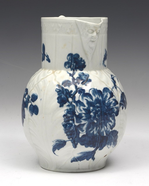 Appraisal: AN TH CENTURY WORCESTER BLUE AND WHITE PORCELAIN JUG with