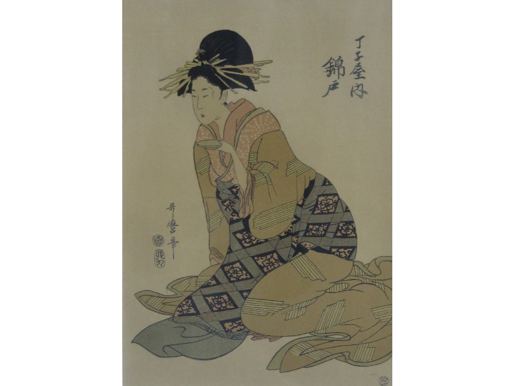 Appraisal: Facsimile Japanese print of a geisha