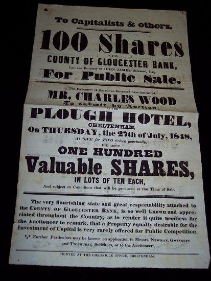 Appraisal: A poster advertising the sale of shares in the County