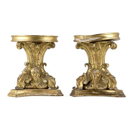 Appraisal: Pair of Rococo Style Gilt-Wood Stands Estimate -