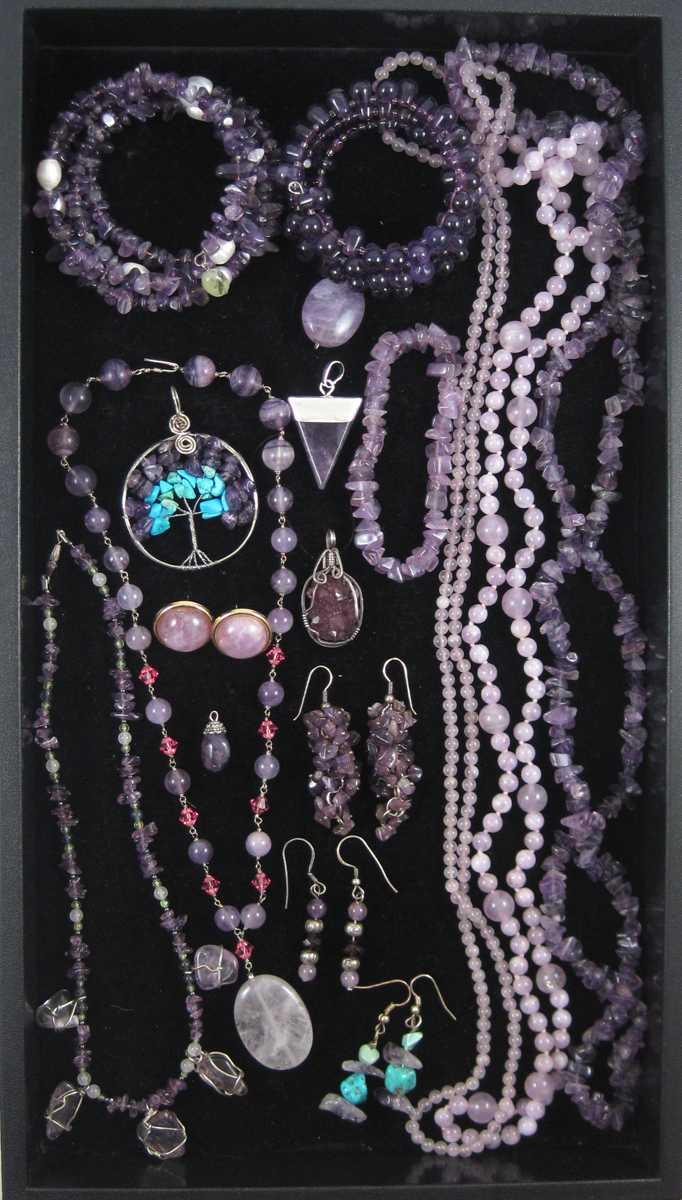 Appraisal: TWENTY ARTICLES OF AMETHYST JEWELRY including five amethyst bead necklaces