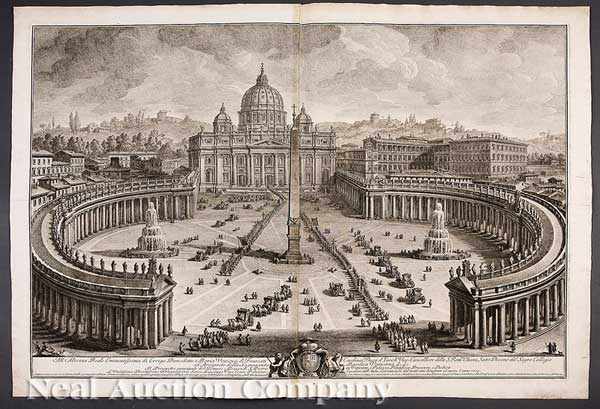 Appraisal: Giuseppe Vasi Italian - two fine engravings of St Peter's