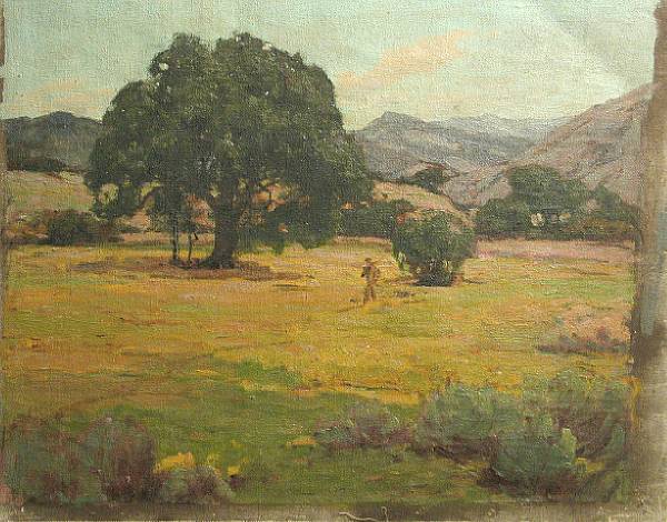 Appraisal: California School A pastoral landscape oil on canvas x in