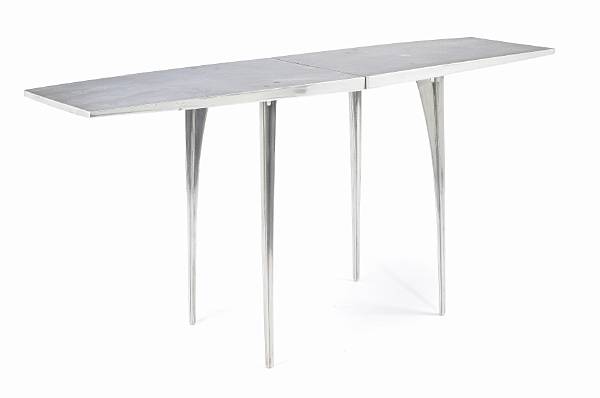 Appraisal: A Robert Josten console table circa cast and polished aluminum