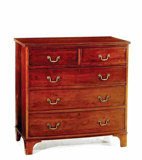 Appraisal: English Victorian mahogany bowfront chest of drawers last quarter th