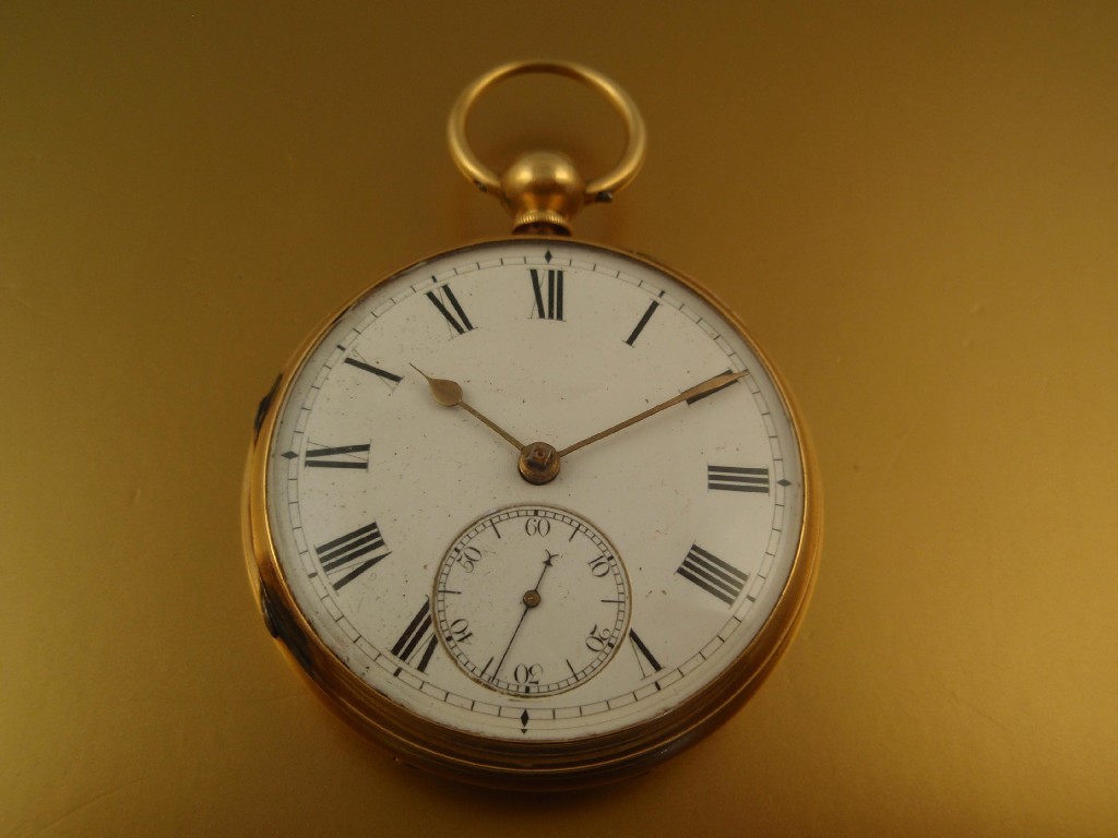 Appraisal: A gentleman's open face ct gold cased pocket watch key