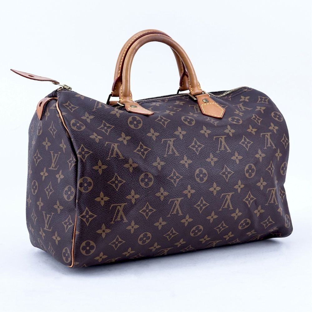 Appraisal: Louis Vuitton Brown Monogram Speedy Tote Louis Vuitton Brown Monogram