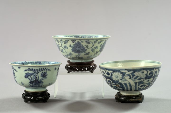 Appraisal: Three Pieces of Chinese Blue and White Porcelain including a