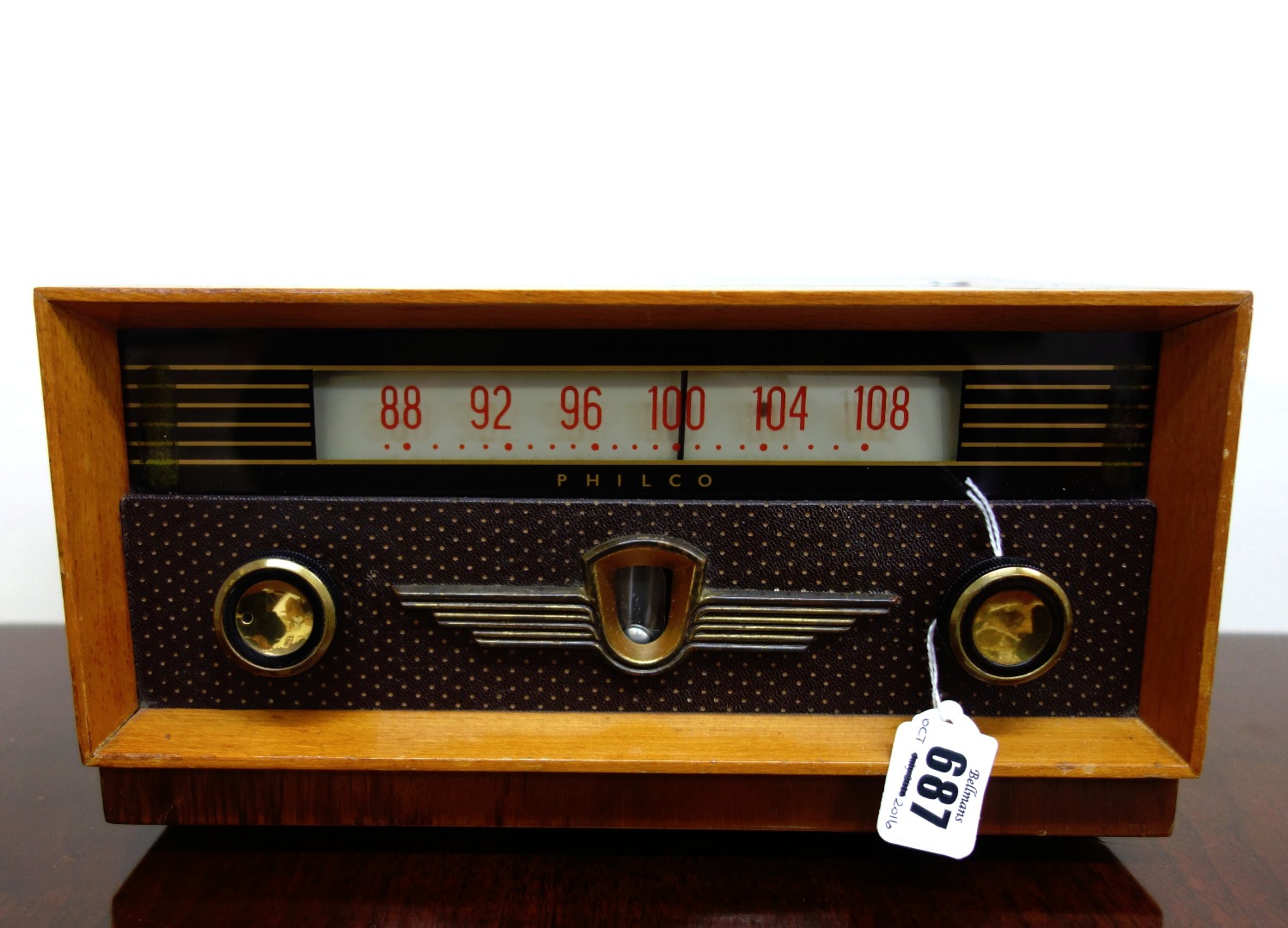 Appraisal: A Philco A valve radio in two colour walnut case