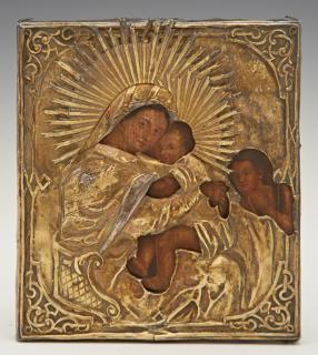 Appraisal: Russian Icon of the Virgin and Child th c fla