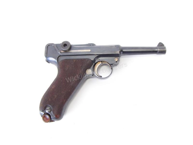 Appraisal: DWM Luger Pistol-Round barrel Chambered in mm Blued semi auto