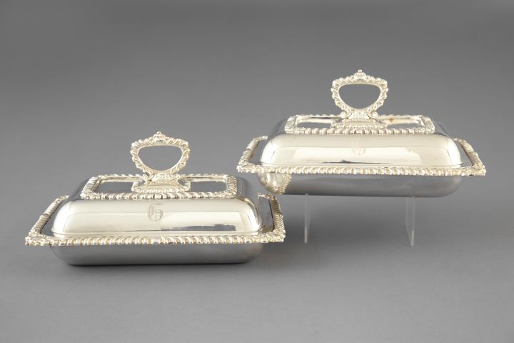 Appraisal: Attractive Pair of English Silverplate Covered Vegetable Dishes first quarter