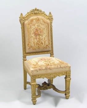 Appraisal: A Louis XVI Style Carved Gilt Chair ca th Century