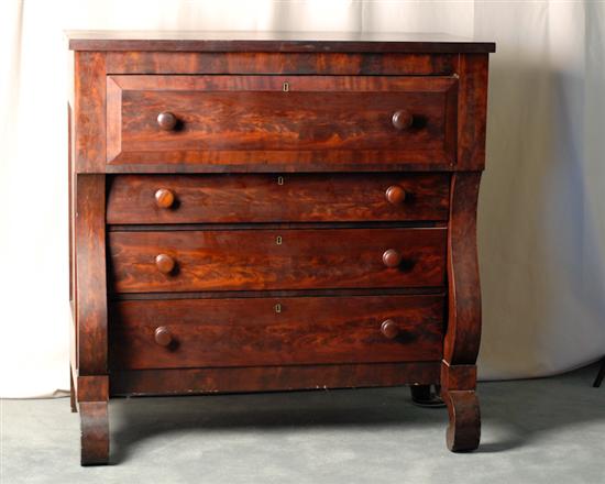 Appraisal: An American Empire Mahogany Chest of Drawers the top drawer