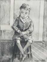 Appraisal: William Sommer American - Seated Boy Reversed lithograph on paper