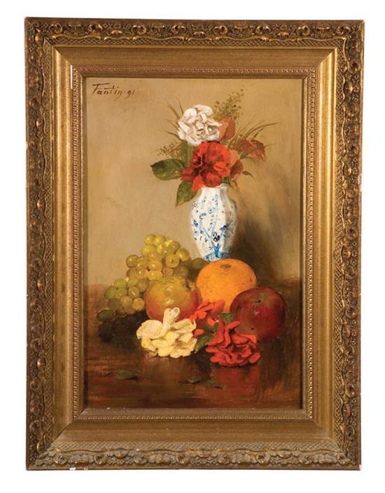 Appraisal: STILL LIFE SIGNED FANTIN FRANCE TH CENTURY Oil on canvas